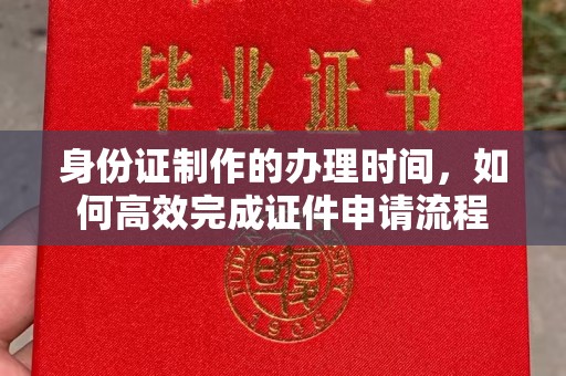河南身份证制作的办理时间，如何高效完成证件申请流程