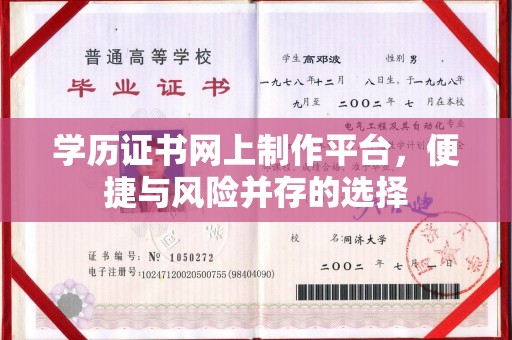 河南学历证书网上制作平台，便捷与风险并存的选择